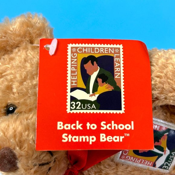 RARE US Postal Service Back To School Stamp Teddy Bear Plush Stuffed Animal Toy - Picture 7 of 8